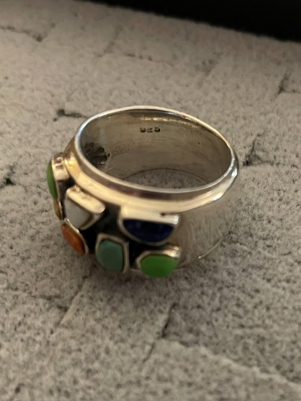 NEW Sterling Silver Ring Size 6 Multi Stone Wide Hippie Boho Anthropologie $148 - Picture 6 of 10